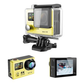 H3 Ultra-wide Fish-eye Lens 4K HD Waterproof Housing Wifi Sport Camera Support HDMI Output - Yellow