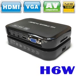 H6W HDMI Full HD 1080P Media Player Supports USB Host Media Center 1080p Portable Multimedia Player