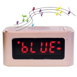 Home Outdoor Multifunctional LCD Large Screen Bluetooth 4.0 Speaker X16 Mp3 Music FM Player Clock Function Built-in Battery for Android IOS Phone - Rose Gold