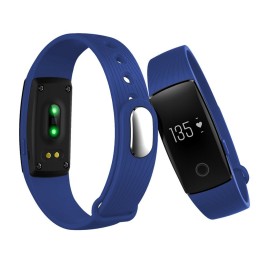 ID107HR  Bluetooth 4.0 Heart Rate Monitor Fitness Tracker Smart Band for Android iOS Phone - Blue