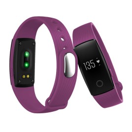 ID107HR  Bluetooth 4.0 Heart Rate Monitor Fitness Tracker Smart Band for Android iOS Phone - Purple