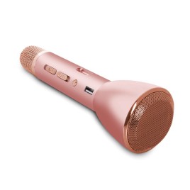K088 Wireless Microphone Bluetooth Microphone Speaker KaraoK Recorded The Song Singing Player with Powerbank - Rose Gold