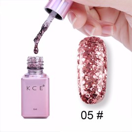 KCE 6ml Professional Diamond Glitter Sequins Soak Off Long-Lasting Bling Nail Varnish UV Nail Gel Polish Manicure Art Tools