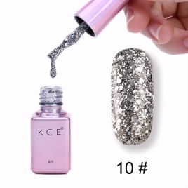 KCE 6ml Professional Diamond Glitter Sequins Soak Off Long-Lasting Bling Nail Varnish UV Nail Gel Polish Manicure Art Tools