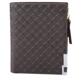 Knurling Design Solid Pattern Zipper Wallet for Men