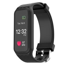 L38i Smart Bracelet with Motion Data Record Heart Rate Monitoring Pedometer Sleep Monitor Bluetooth Shutter 3M Waterproof Smart Watch - Black