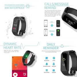 L38i Smart Bracelet with Motion Data Record Heart Rate Monitoring Pedometer Sleep Monitor Bluetooth Shutter 3M Waterproof Smart Watch - Blue
