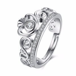 LKN18KRGPR948 PR948-C Wedding Ring Series 18K Heart-Shaped Crown Diamond Open-Cut Ring