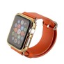 Loopee Retro Genuine Leather Loop for Apple Watch Band Double Tour 38mm Adjustable Magnetic for Apple Watch Leather Strap Women - Orange