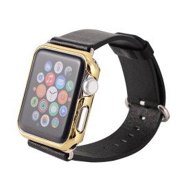 Loopee Retro Genuine Leather Loop for Apple Watch Band Double Tour 42mm Adjustable Magnetic for Apple Watch Leather Strap Men - Black