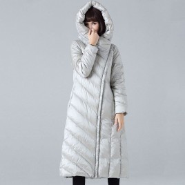 Loose Style Over-knee Long Section Warm and Thick Parka Female Down Jacket Hooded Coat