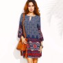 Loose with Print Pattern Skirt Fashion Trumpet Sleeve Dress