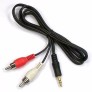 Lotus Head 1m 3.5mm Stereo to 2 RCA Y Audio Line Cable for PC DVD TV VCR Speakers Camera Video 