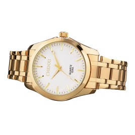 Luxury CHENXI 024A Shockproof Life Waterproof Stainless Steel Quartz Analog Dress Wrist Watch Bracelet for Men - Gold and White 