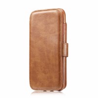 M106 Side Flip Multifunctional PU Leather + Detachable Leather Coated Soft TPU Picture Frame with Card Slots and Stand Case for iPhone X / XS