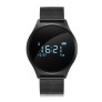 M7 0.96 OLED Touch Screen Blood Pressure Heart Rate Monitor Activity Tracker Monitor Smart Watch for Android / iOS Phone - Black Metal Strap