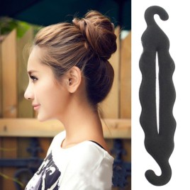 Magic Black Double Hook Sponge Hair Styling Meatball Twist Hair Styling Bun Hair Accessories for Women Hair Braiding Tool  