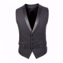 Men's Dress Suit Vest Comfort-fit Business Vest with Trimed Lapel for Wedding, Office, Dinner