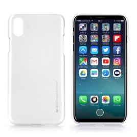 Mercury Goospery I Jelly SerIes Metal SolId Color Ultra ThIn Soft TPU Back Cover Case for iPhone X - White