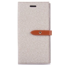 Mercury Goospery MILANO Side Flip PU Leather + Soft TPU Magnetic Buckle with Card Slots and Stand Wallet Case for iPhone X - Beige