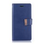 Mercury Goospery Rich Diary Series PU Leather + Soft Transparent TPU Double Layer Card Slots with Stand and Metal Buckle Case for iPhone X - Blue