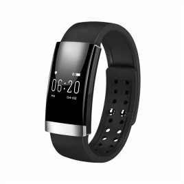 MS01 Hand Carrying Circle Bluetooth Smart Bracelet Heart Rate Monitoring Circlet Business Bracelets - Black and Sliver