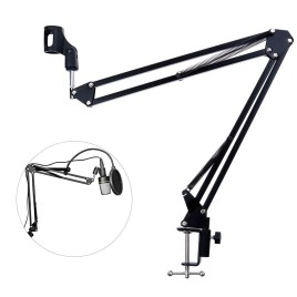 NB-35 Flodable Microphone Suspension Boom Scissor Arm Stand for Radio Broadcasting Studio Voice-over Sound Stages and TV Stations Etc