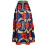New Women Skirt African Print Ankara Dashiki Bohemian High Waist Pleated A-Line Maxi Flare Skirt