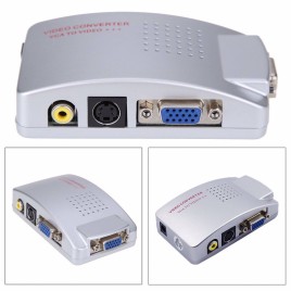 NTSC PAL VGA to TV AV Signal RCA Adapter Composite Box Junction Box Converter for Computer Laptop PC TO TV