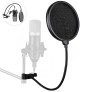 NW ( B-3 ) 6 inch Studio Microphone Mic Round Shape Wind Pop Filter Mask Shield with Stand Clip