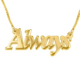 14K Gold Thicker Font Name Necklace