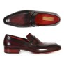 Men's Loafer Purple & Black Hand-Painted Leather Upper with Leather Sole (ID#093-PURP-BLK)