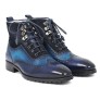 Wingtip Boots Blue Suede & Leather (ID#971-BLU)