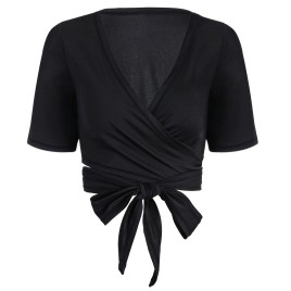 Plunging Neck Sporty Wrap Top