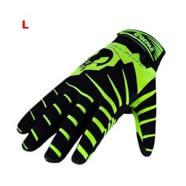 Qepae 7517 Cycling Gloves Bicycle Bike Racing Outdoor Sports 3D Gel Full Finger Glove Guantes Ciclismo Shock Resistant - Green L