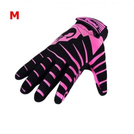 Qepae 7517 Cycling Gloves Bicycle Bike Racing Outdoor Sports 3D Gel Full Finger Glove Guantes Ciclismo Shock Resistant - Rose Red M