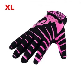 Qepae 7517 Cycling Gloves Bicycle Bike Racing Outdoor Sports 3D Gel Full Finger Glove Guantes Ciclismo Shock Resistant - Rose Red XL