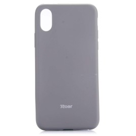 Roar All Day Jelly Solid Color Soft TPU Back Cover Case for iPhone X - Grey