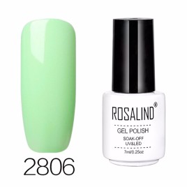 ROSALIND 7ml Green Color Soak-Off LED UV Nail Gel Polish Lacquer Semi Permanent Gel Varnishes