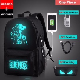 Senkey Style Student School Backpack Anime Luminous  USB Charge Laptop Computer Backpack For Teenager Anti-theft Boys School Bag