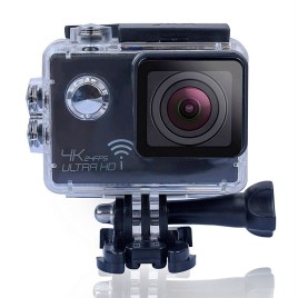 SJ8000 Ultra 4K HD 30m Waterproof 3840 x 2160P 24FPS Full HD 1080P 170°A+ HD Wide-angle Lens Wifi Sport Camera Video Camera - Black