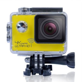 SJ8000 Ultra 4K HD 30m Waterproof 3840 x 2160P 24FPS Full HD 1080P 170°A+ HD Wide-angle Lens Wifi Sport Camera Video Camera - Yellow 