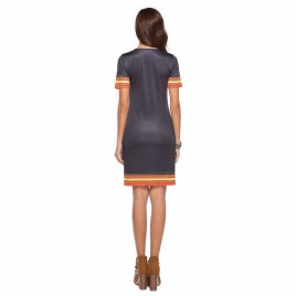 Slim Tight National Style Printed Pattern Women Dress Milk Silk Polyester Pencil Skirt