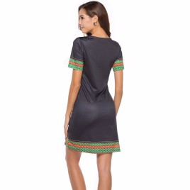 Slim Tight National Style Printed Pattern Women Dress Milk Silk Polyester Pencil Skirt