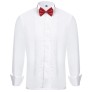 Solid Color Bow Tie Turn-down Collar Male French Tuxedo Shirt