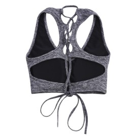 Space Dyed Back Lace Up Sporty Bra