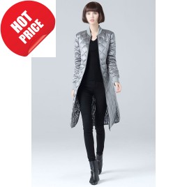Stand Collar Down Jacket Coat Female Costume Warm Long Slim with Large Size  