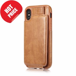 Still Yi M107 Rui Series Up and Down Vertical Flip PU Leather + Leather Coated Soft TPU with Card Slots and Buckle Back Cover Protective Case for iPhone X / XS