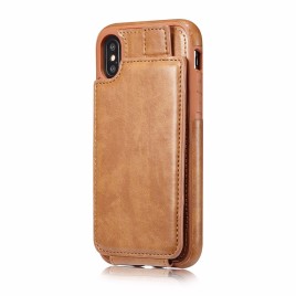 Still Yi M107 Rui Series Up and Down Vertical Flip PU Leather + Leather Coated Soft TPU with Card Slots and Buckle Back Cover Protective Case for iPhone X / XS