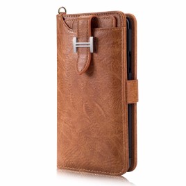 Still Yi M108 Elegant Series Drop Resistant PU Leather + Detachable Leather Coated Soft TPU Card Slots with Wrist Strap and Buckle Wallet Protective Case for Samsung Galaxy S9